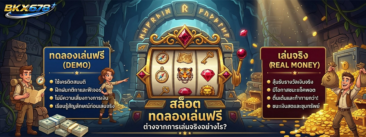 สล็อต ทดลองเล่นฟรี bkx678 ต่างจากการเล่นจริงอย่างไร ควรรู้ก่อนเริ่ม